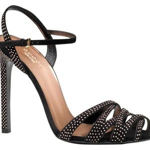 Gucci New Fleur Studded Suede Heel Size 38
